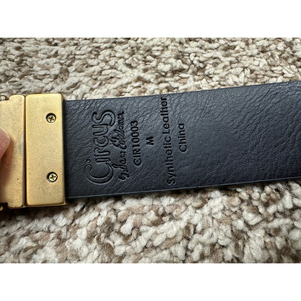 Circus by Sam Edelman Women's Reversible Belt Red Faux Croc Gold Buckle M - Picture 4 of 8